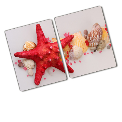 Chopping board Starfish and shells