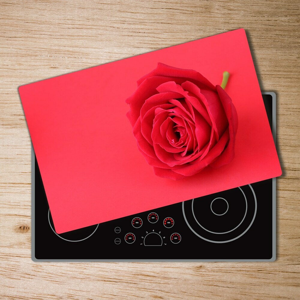 Chopping board glass Red rose