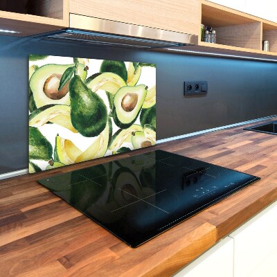 Glass chopping board An avocado