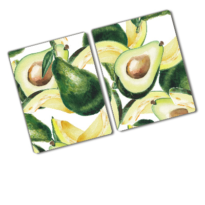 Glass chopping board An avocado