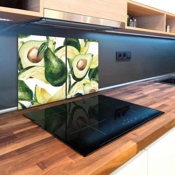 Glass chopping board An avocado