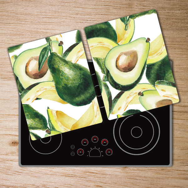 Glass chopping board An avocado