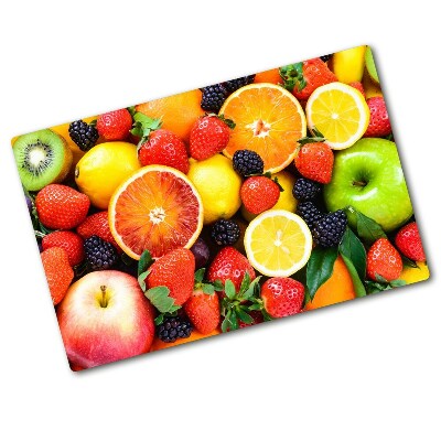 Chopping board glass Colorful fruit