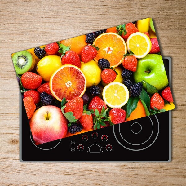 Chopping board glass Colorful fruit