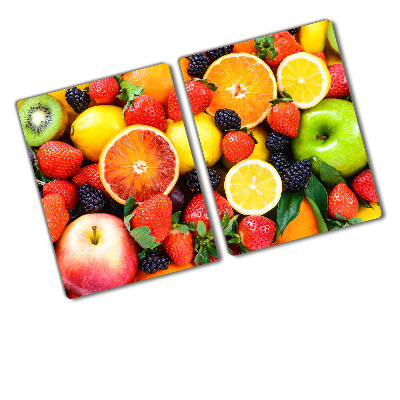 Chopping board glass Colorful fruit