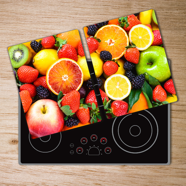 Chopping board glass Colorful fruit