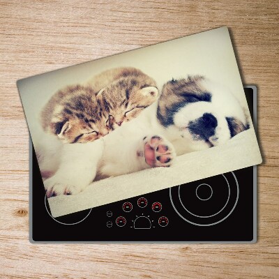 Cutting board Two cats and a dog