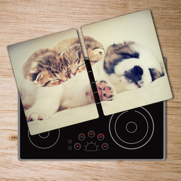 Cutting board Two cats and a dog