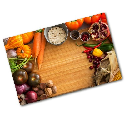 Chopping board glass Autumn vegetables