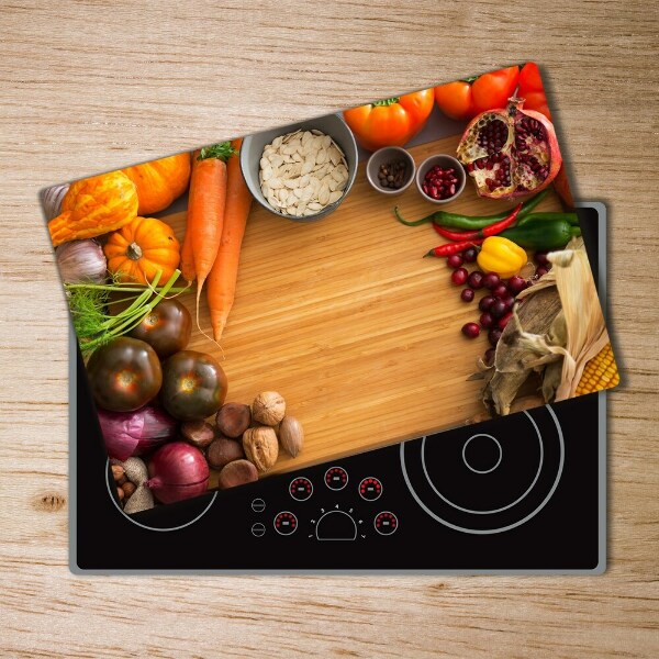 Chopping board glass Autumn vegetables