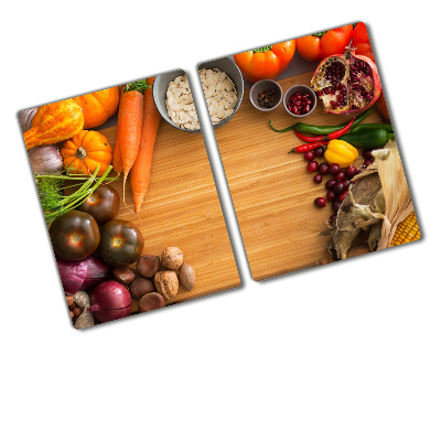 Chopping board glass Autumn vegetables