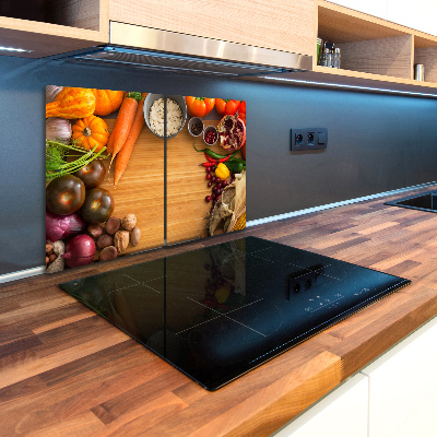 Chopping board glass Autumn vegetables