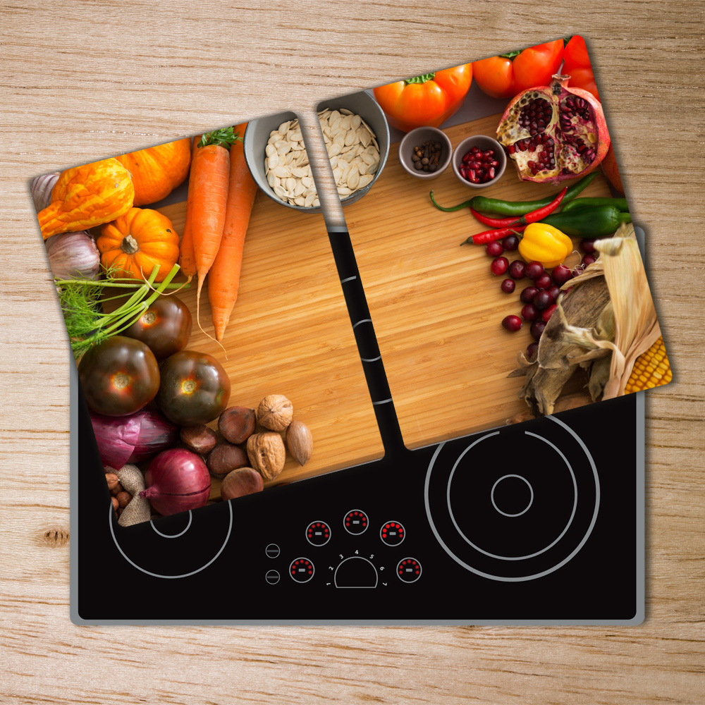 Chopping board glass Autumn vegetables