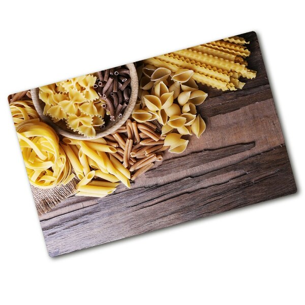 Chopping board glass Mixture of pasta