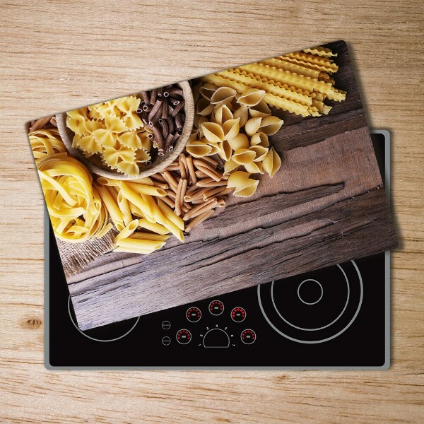 Chopping board glass Mixture of pasta