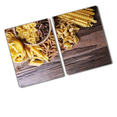 Chopping board glass Mixture of pasta