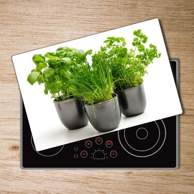 Chopping board Herbs in pots