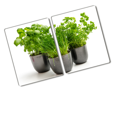 Chopping board Herbs in pots