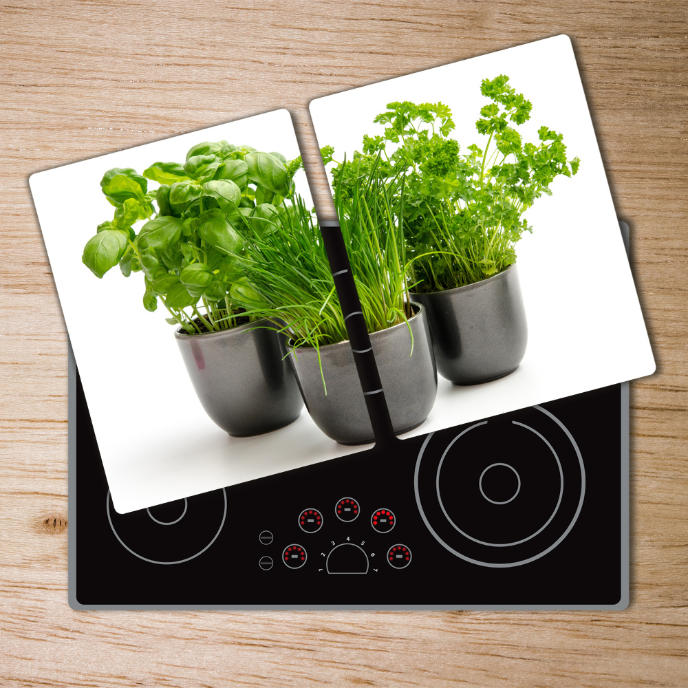 Chopping board Herbs in pots