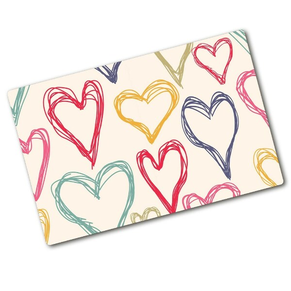 Chopping board Colorful hearts