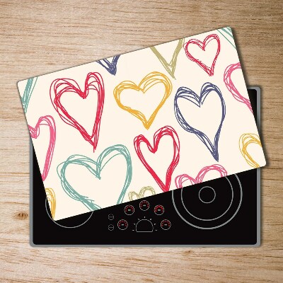 Chopping board Colorful hearts