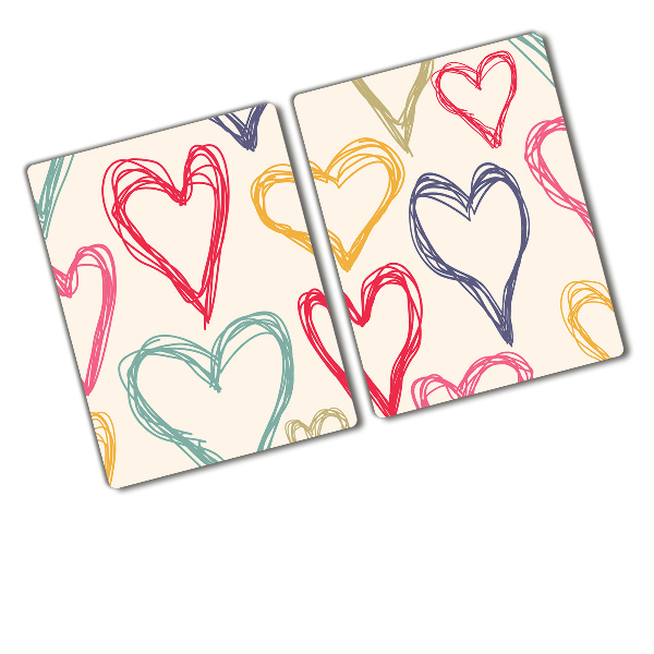 Chopping board Colorful hearts