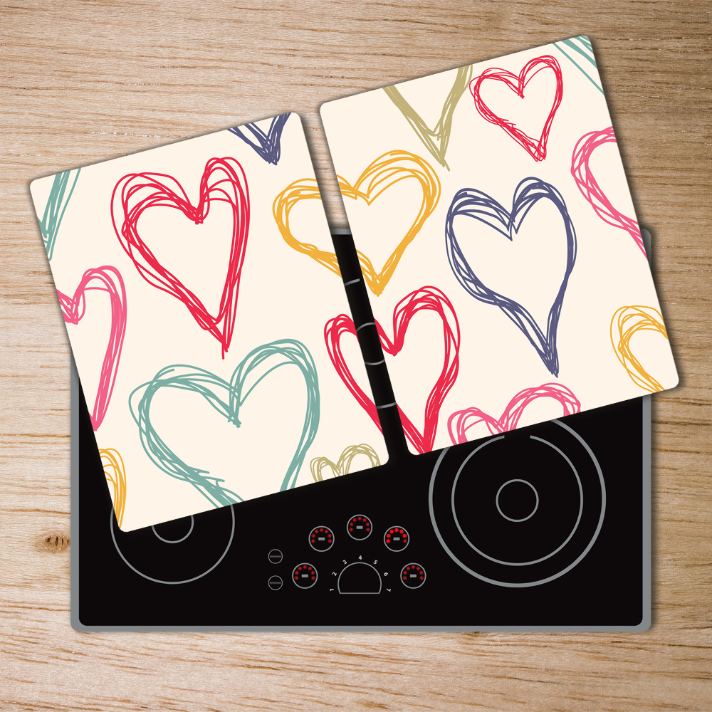 Chopping board Colorful hearts