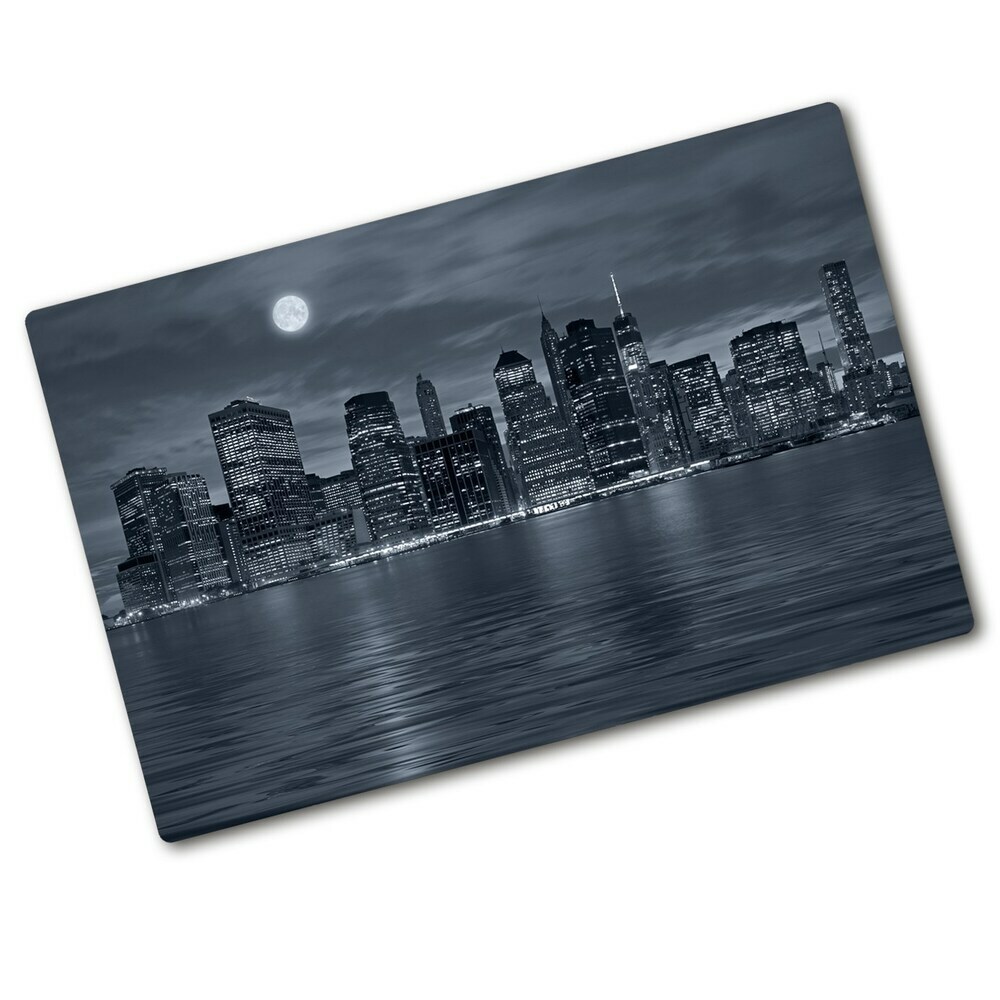 Chopping board glass New York at night architecture