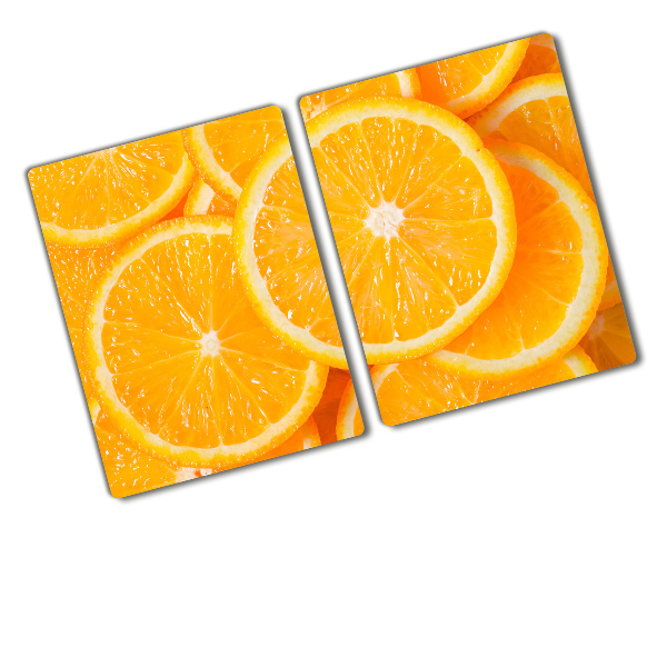 Glass chopping board Slices of orange