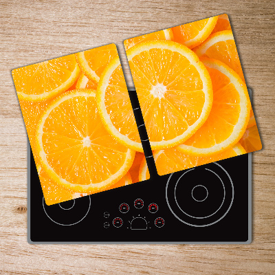 Glass chopping board Slices of orange