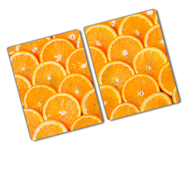 Chopping board glass Slices of orange