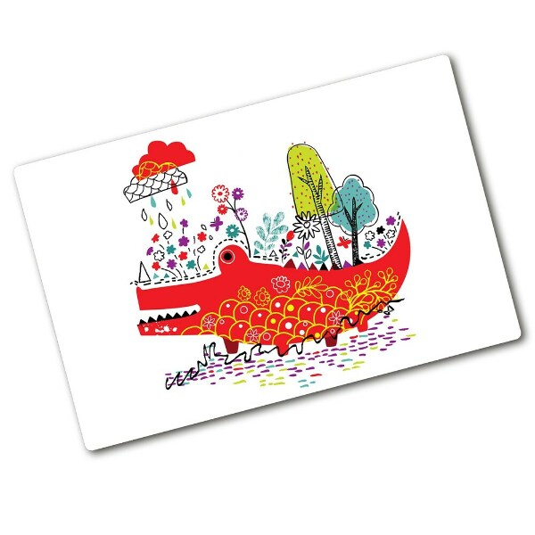 Chopping board Colorful crocodile