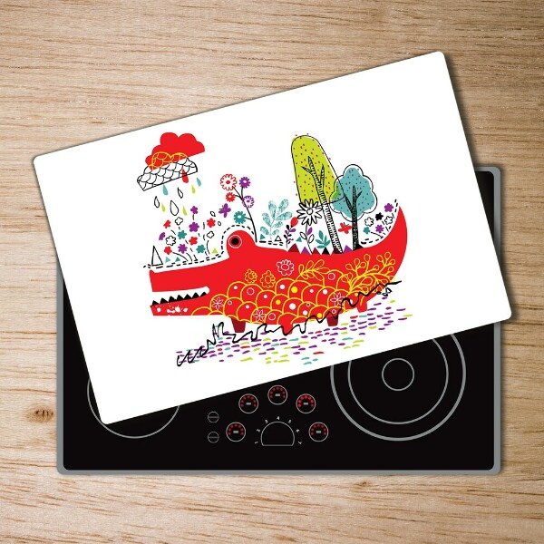 Chopping board Colorful crocodile