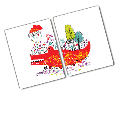 Chopping board Colorful crocodile