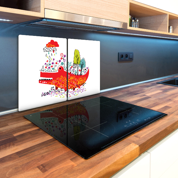 Chopping board Colorful crocodile