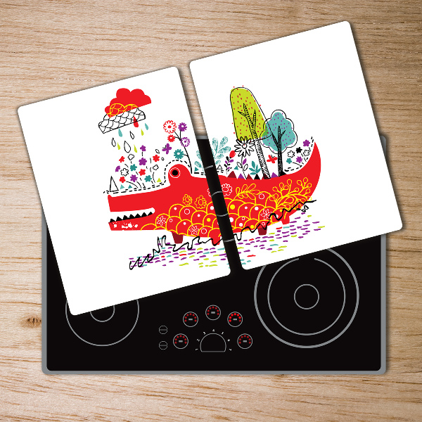 Chopping board Colorful crocodile