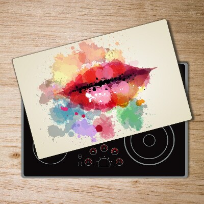 Chopping board Colorful lips