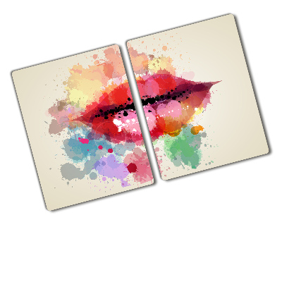 Chopping board Colorful lips