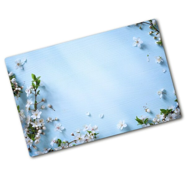 Cutting board Cherry background flowers