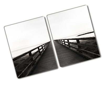 Chopping board glass Wooden pier architecture