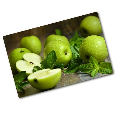 Chopping board glass Green apples