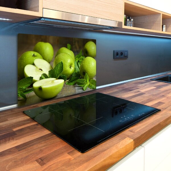 Chopping board glass Green apples