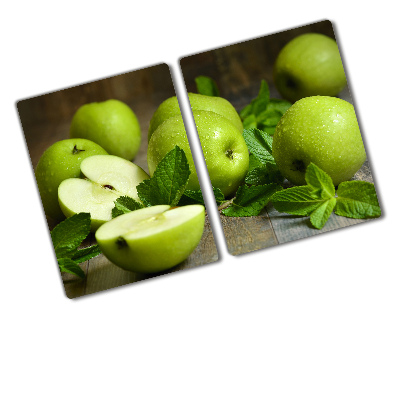 Chopping board glass Green apples