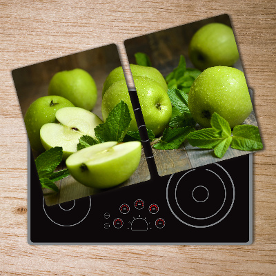 Chopping board glass Green apples