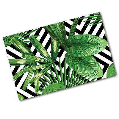 Chopping board glass Tropical leaves