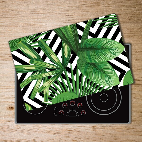 Chopping board glass Tropical leaves