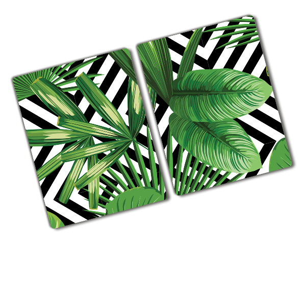 Chopping board glass Tropical leaves