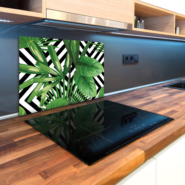 Chopping board glass Tropical leaves