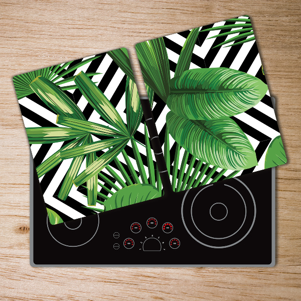 Chopping board glass Tropical leaves