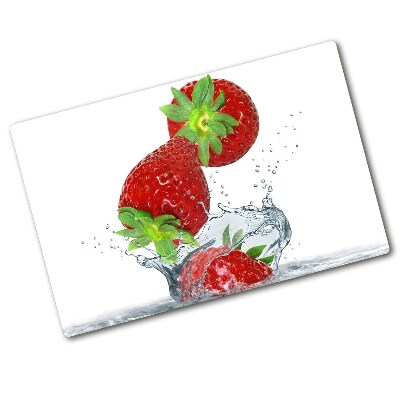 Chopping board Falling strawberries